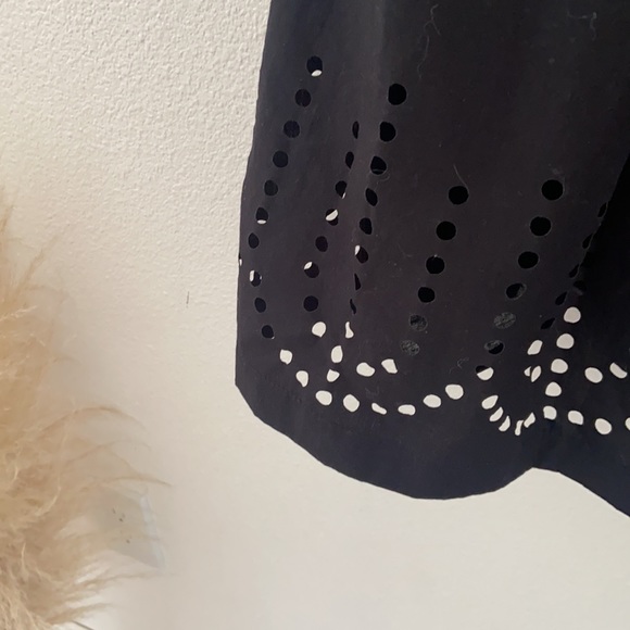 Gap black sleeveless poplin dress zip up pleated style with bike punch design 2 - Picture 5 of 14